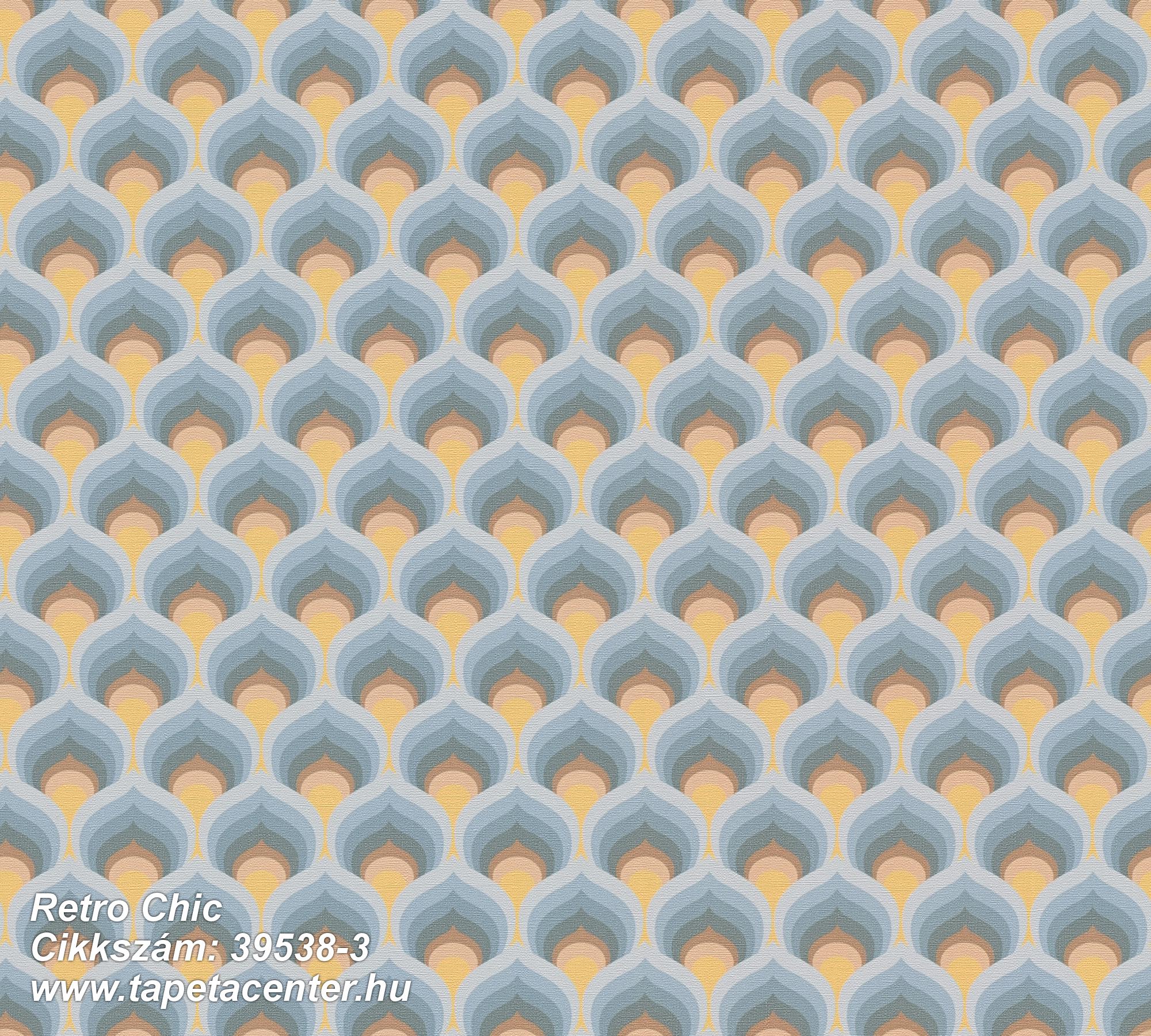 Retro,textil hatású,kék,narancs-terrakotta,súrolható,vlies tapéta Retro,textil hatású,kék,narancs-terrakotta,súrolható,vlies tapéta